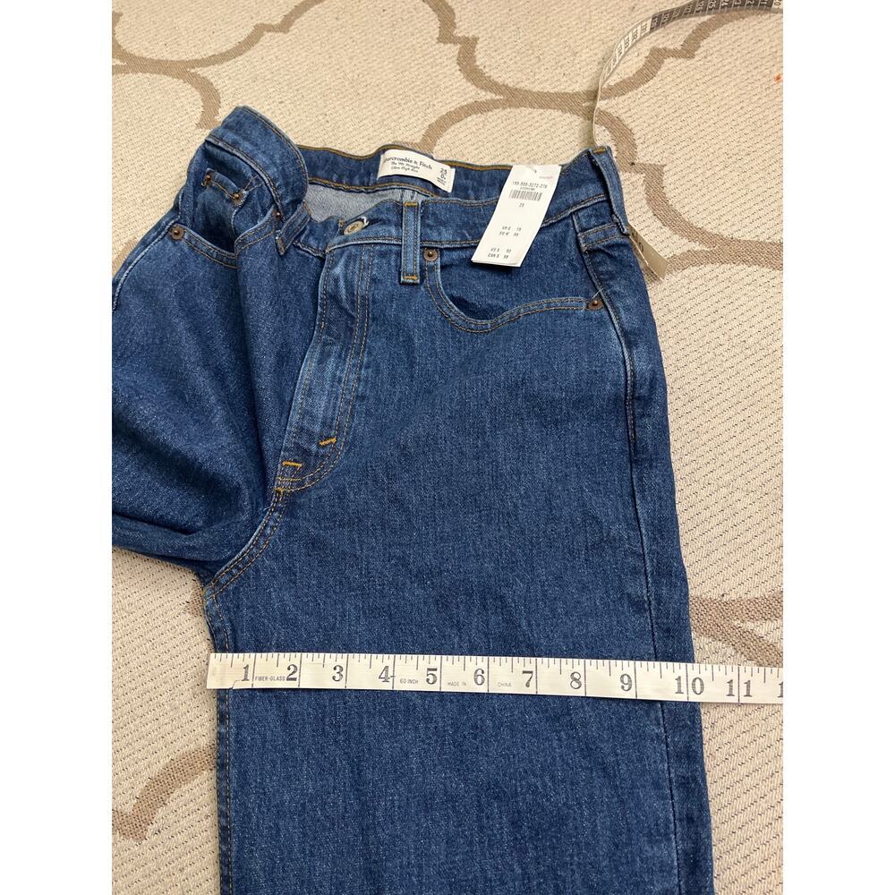 Abercrombie & Fitch The 90’s Straight Ultra High Rise Dark Blue Jeans, size 25/0 - Picture 11 of 13